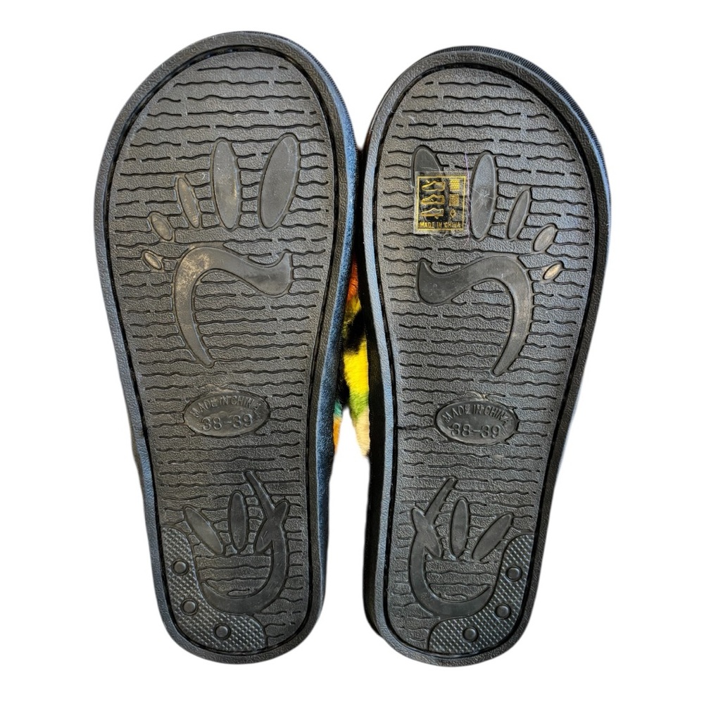 Colorful Faux Fur Slide Sandals - Picture 4 of 4